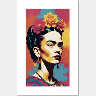 Frida's Chromatic Charm: Colorful Portrait Posters and Art